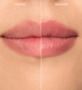 Hydrating Lip Tint in Dusty Rose Vorher-Nachher-Vergleich für ein Finish mit dezenter Farbe und Glanz