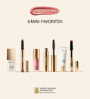 Meroda Cosmetics Mini Starter Kit mit 6 Mini-Favoriten wie der Changing Foundation in eleganter Gold-Optik.