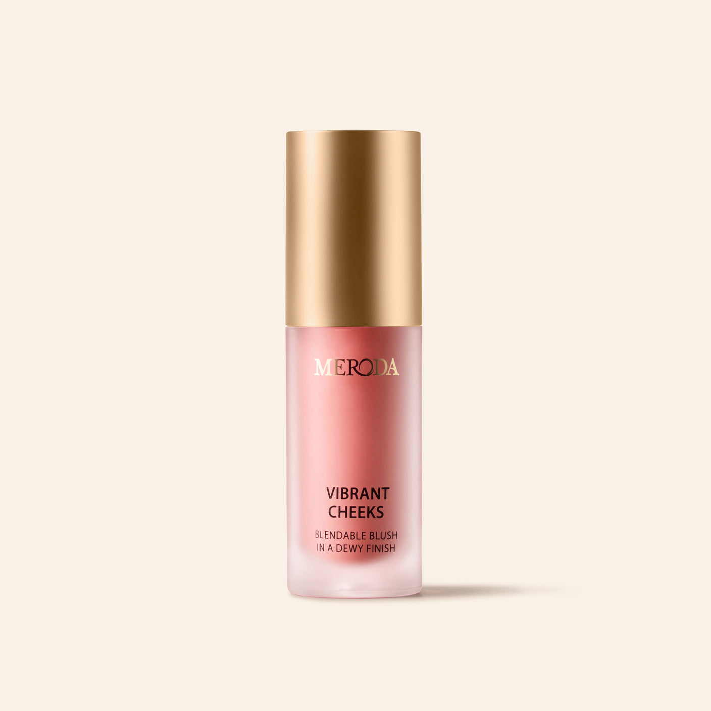 Meroda Cosmetics Vibrant Cheeks Liquid Blush Flasche mit verblendbarem Rouge und strahlendem Finish