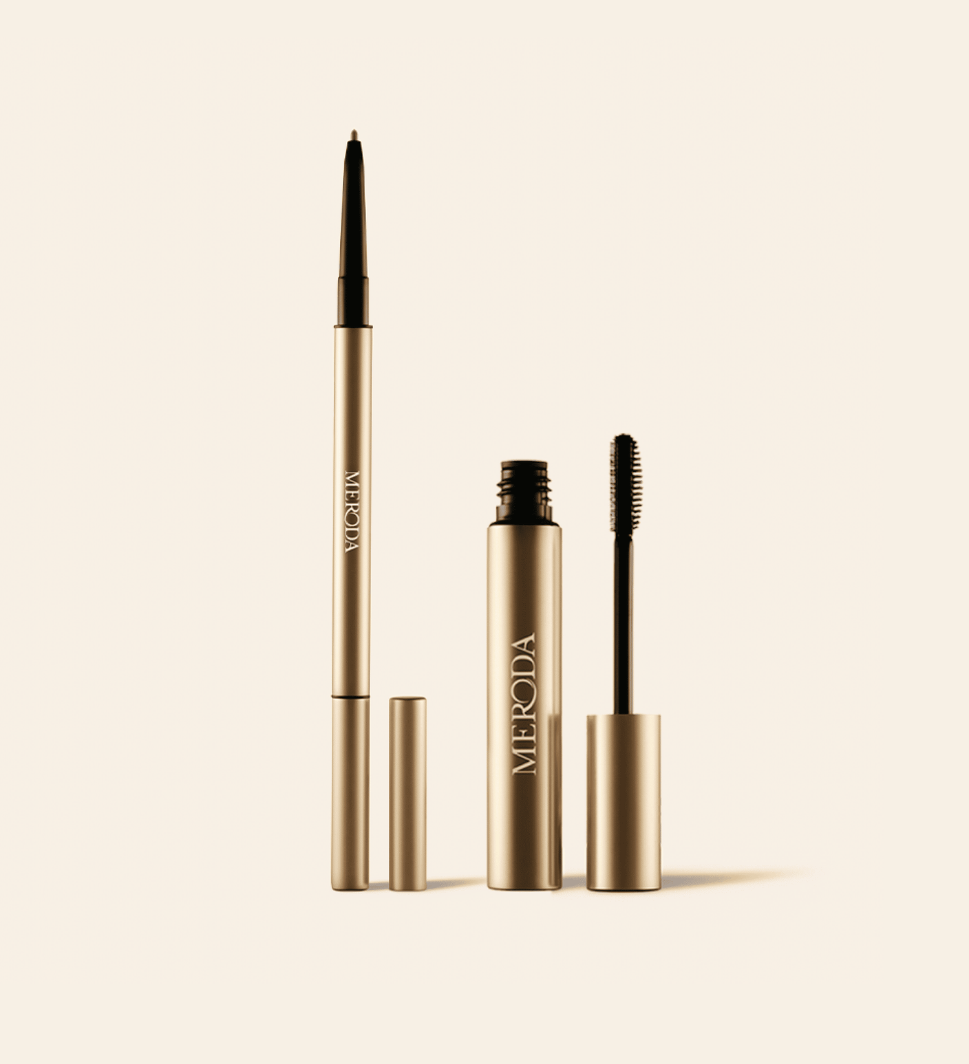 The Brow Defining Duo mit The Precision Brow Pencil und The Precision Brow Gel in edlem Gold-Metallic-Gehäuse