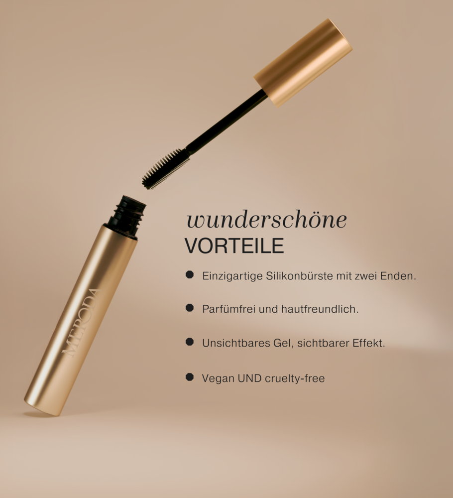 The Precision Brow Gel Tube und Bürste mit Silikonbürste, unsichtbarem Halt und veganer Formel.