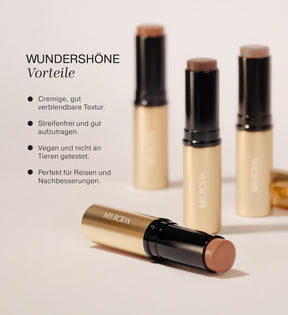 Meroda Cosmetics The Soft Tan Bronzer Sticks heben Vorteile wie cremige Textur, streifenfreien Auftrag und vegane Formel hervor