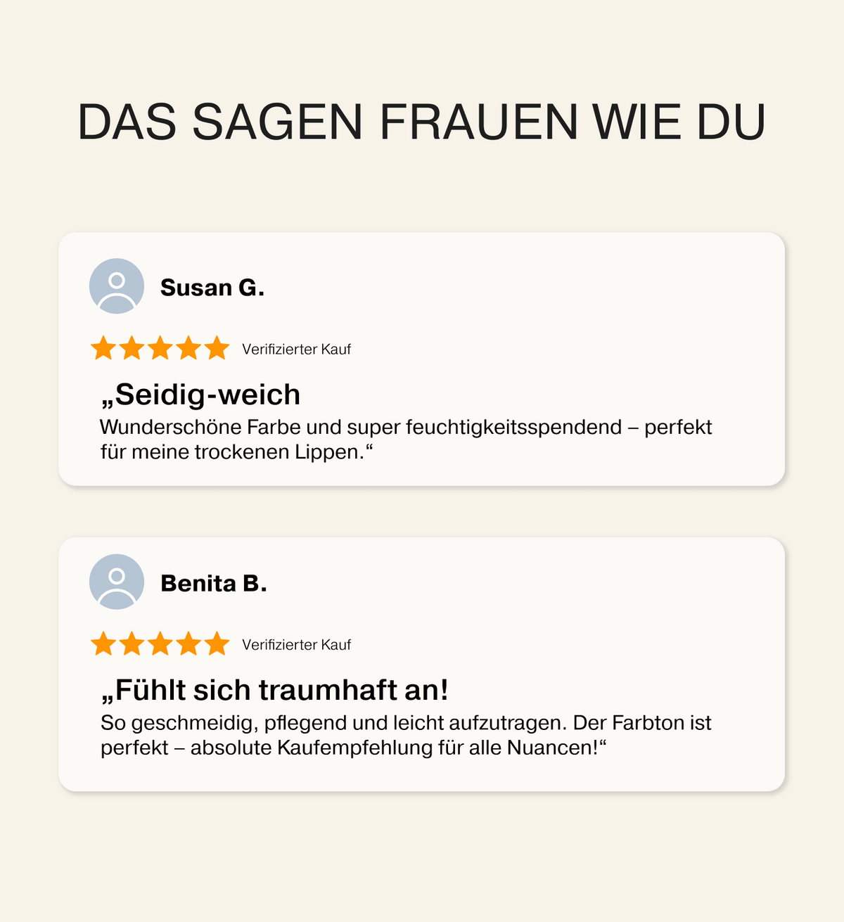 Kundenbewertungen zum Mini Lip Tint Trio zeigen positives Feedback zu Feuchtigkeit und Textur.